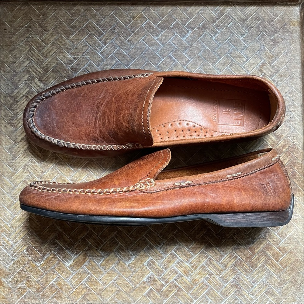 New FRYE Men’s Brown Leather Drivers